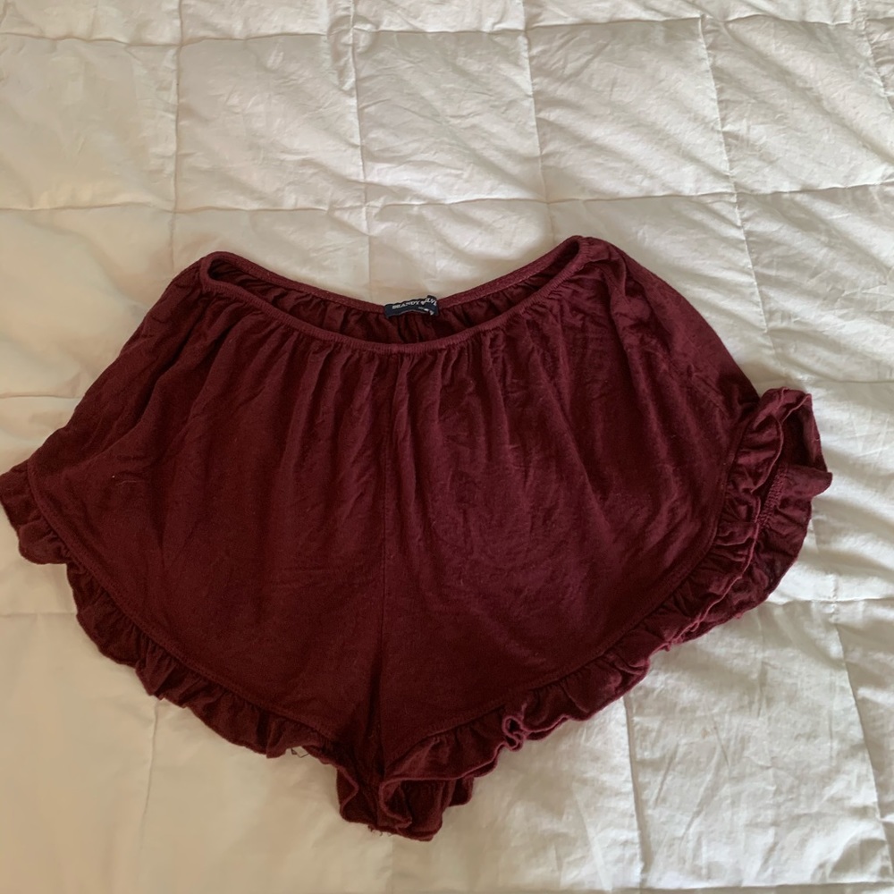 maroon brandy melville flowy shorts